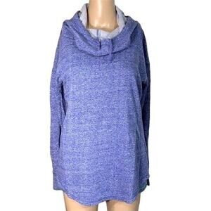 Mossimo Womens Hoodie Sweatshirt Pullover Cowl Neck Relaxed Fit Blue Small